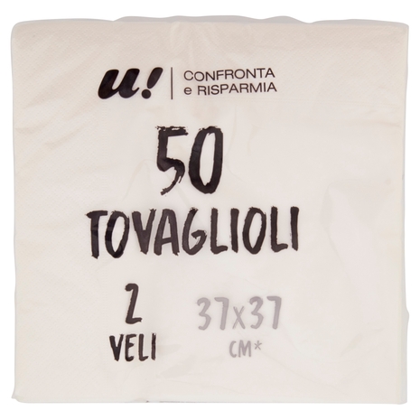 50 Tovaglioli 2 Veli Bianchi U! Confronta e Risparmia